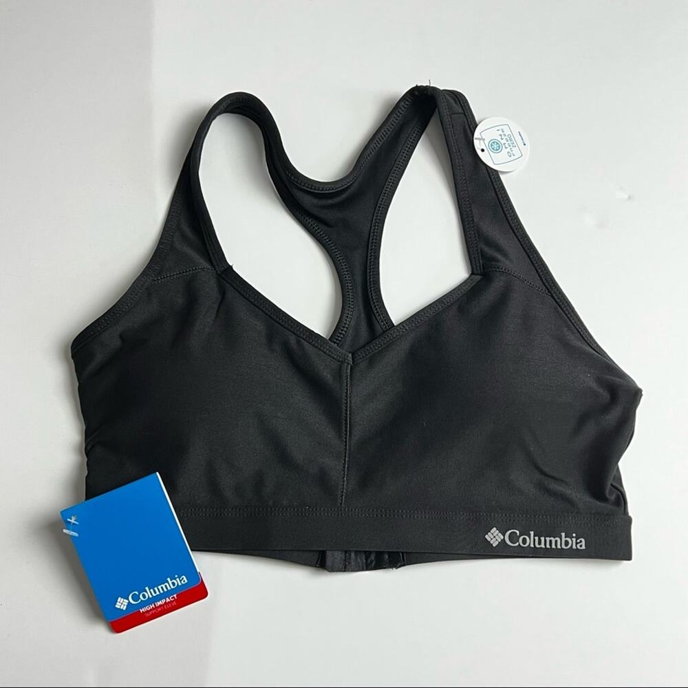 Columbia Womens Black Athletic Sporty High Impact Sports Bra Sz M